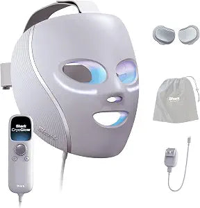 Shark CryoGlow LED Face Mask, Red Light Therapy, Under-Eye Cooling, FW312PL Red, Blue & Deep Infrared Light, Skincare Device for Fine Lines & Acne, Clinically Tested & FDA-Cleared, 4 Modes, Lilac